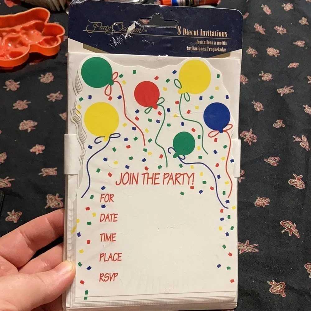 Party occasions 8 diecut invitation “join the party